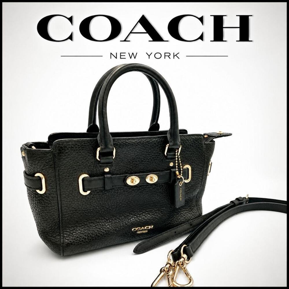 Coach 2Way Leather Y2K Mini Turnlock tote
